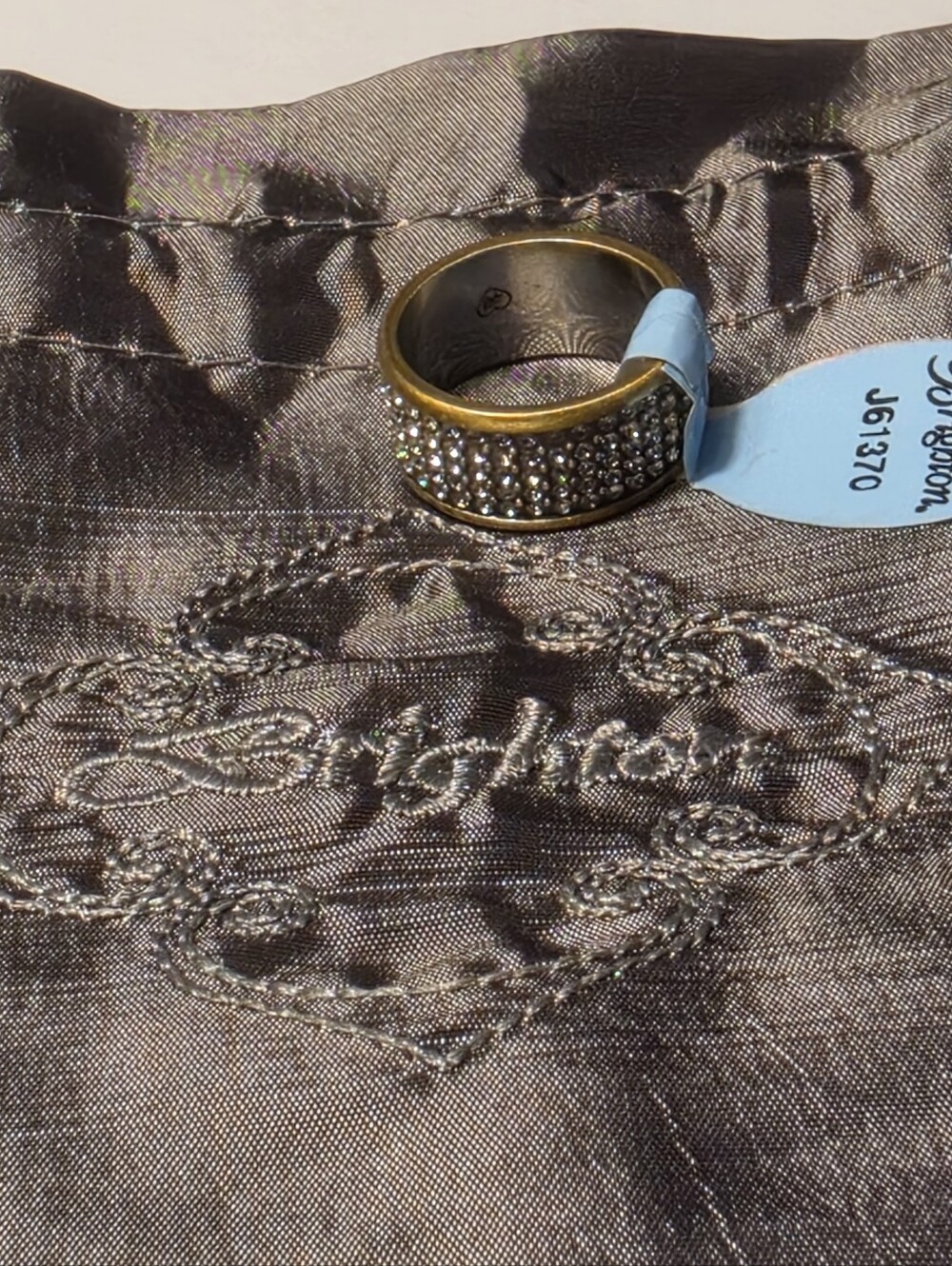 Brighton Meridian Gold Silver Swarovski Pave Crystal Dome Ring Size 7 New